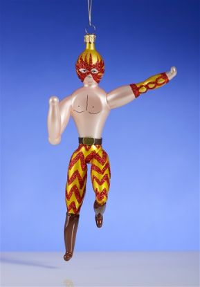 Picture of De Carlini Wrestler in Yellow and Red Christmas Ornament