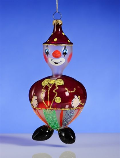 Picture of Red Glass Clown Italian Christmas Ornament