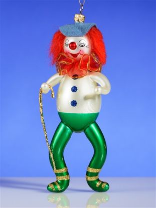 Picture of De Carlini Red Hair Green Pants Clown Christmas Ornament