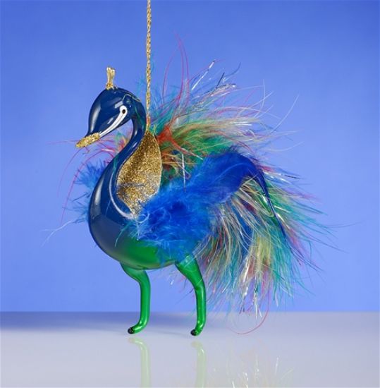 Kalindi Kunis Blue Peacock Ornament #2 by Holiday Ornaments