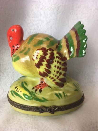 Picture of Limoges Brown and Green Turkey Box