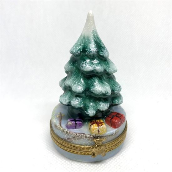 Picture of Limoges Christmas Tree with Gifts on Round Box