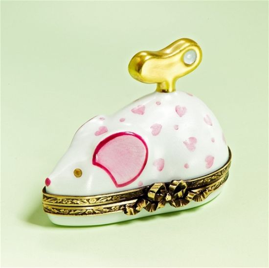 Picture of Limoges Pink Baby Wind Up Mouh Box