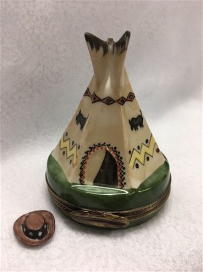 Picture of Limoges Teepee Box with Cowboy Hat