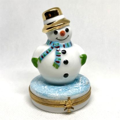 Picture of Limoges Happy Snowman Gold Hat Box