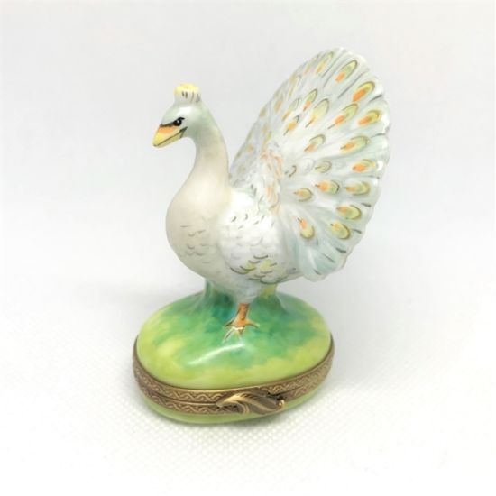 Picture of Limoges White Peacock Box