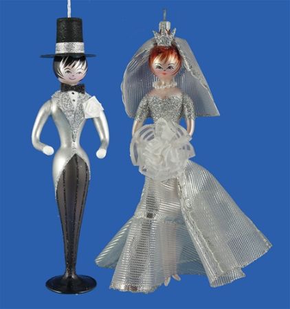 Picture for category De Carlini 25th Silver Anniversary Bride and Groom Christmas Ornaments