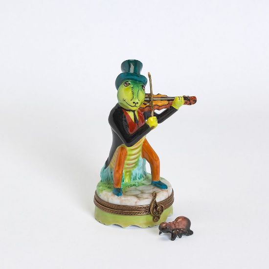 Picture of Limoges Cricket Playing  Violin Box with Insect