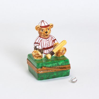 Picture of Limoges Baseball Teddy Bear Box with Ball 