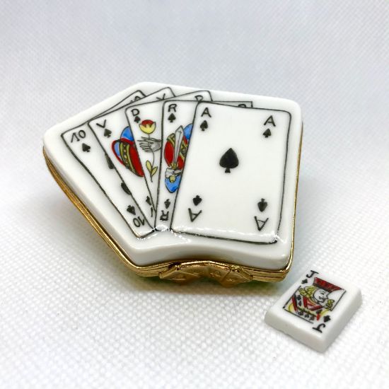 Picture of Limoges Game of Cards with Spade Card box