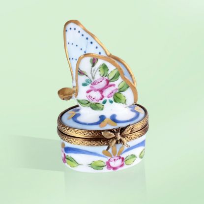 Picture of Limoges Butterfly with 3 Roses Box