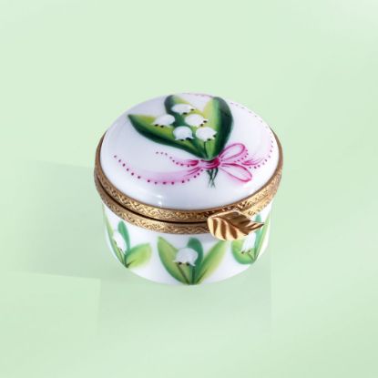 Picture of Limoges Round Box with Lily of the Valley Bouquet