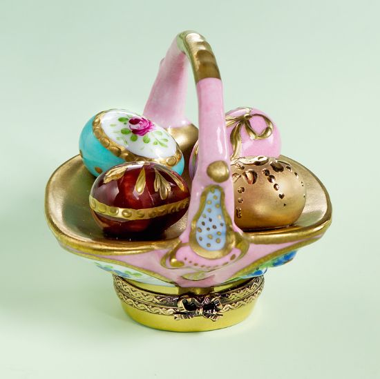 Picture of Limoges Pink Easter Eggs Basket Box