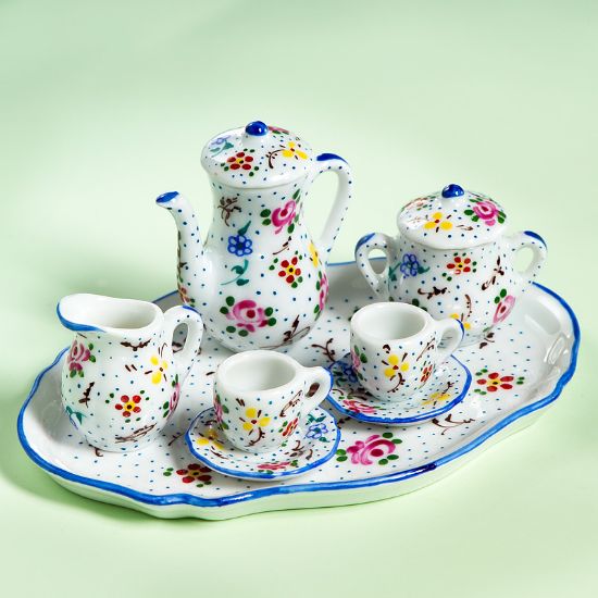 Picture of Limoges Blue Dots Floral Teaset 