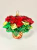 Picture of Red Poinsettias in Pot Polish  Glass Ornament 
