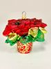 Picture of Red Poinsettias in Pot Polish  Glass Ornament 