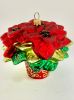 Picture of Red Poinsettias in Pot Polish  Glass Ornament 