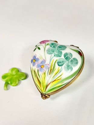 Picture of Limoges Heart with Clover and Ladybug Box