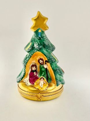 Picture of Limoges Nativity inside Christmas Tree Box