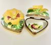 Picture of Limoges Yellow Pansy on Heart Box