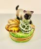 Picture of Limoges  Siamese Cat  with Turtle Box