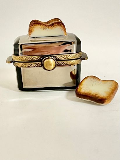 Picture of Limoges Stainless Steel Style Toaster Box with Loose Porcelain Toast