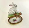 Picture of Limoges Small White Rabbit on Grass with Flowers Box