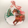 Picture of Santa on Sleigh with Gifts Austrian Round Glass Ornament