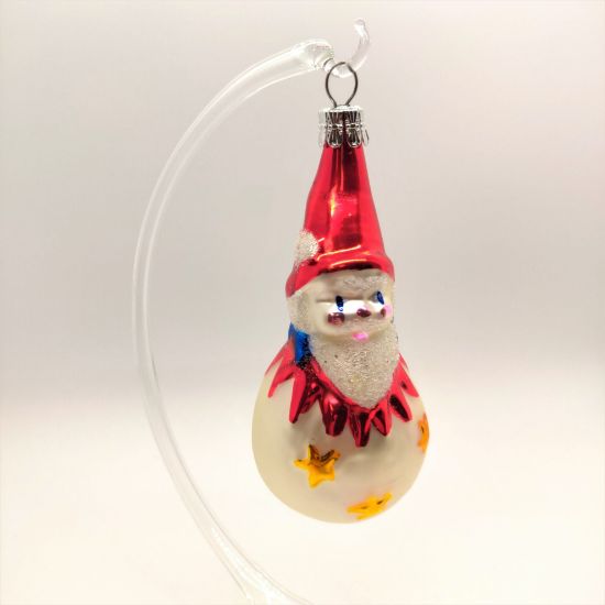 Picture of Santa Snowman Czech Republic Glass Ornament