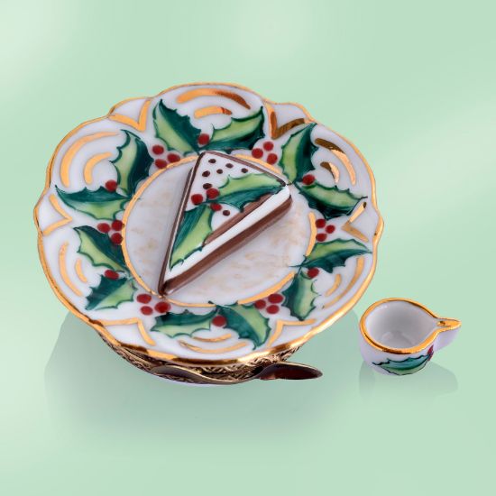 Picture of Limoges Christmas Holiday Plate with Cake Box and Cup