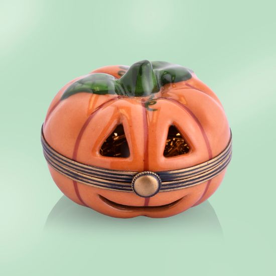 Picture of Limoges Jack O Lantern Box with Candle inside 
