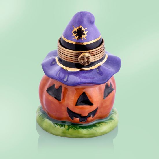 Picture of Limoges Halloween Jack O Lantern with Witch Hat Box