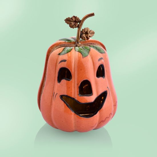 Picture of Limoges Joyeux Halloween Jack O Lantern Box with Candle Inside  