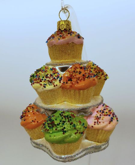 Picture of Cupcake Tier Polish Glass Ornament