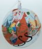 Picture of Large Glass Globe Santa with Sleigh & Winter Village Italian Ornament
