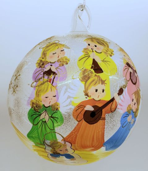 Picture of Large Glass Globe Angel Choir Italian Glass Ornament