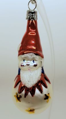 Picture of Santa Snowman Polish Glass Ornament