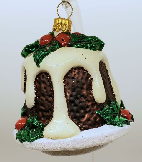 Picture of Chocolate Cake with Holly Polish Glass Ornament