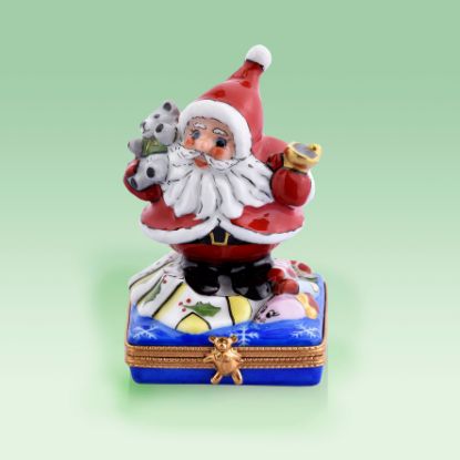 Picture of Limoges Santa with Bell and Teddy box 