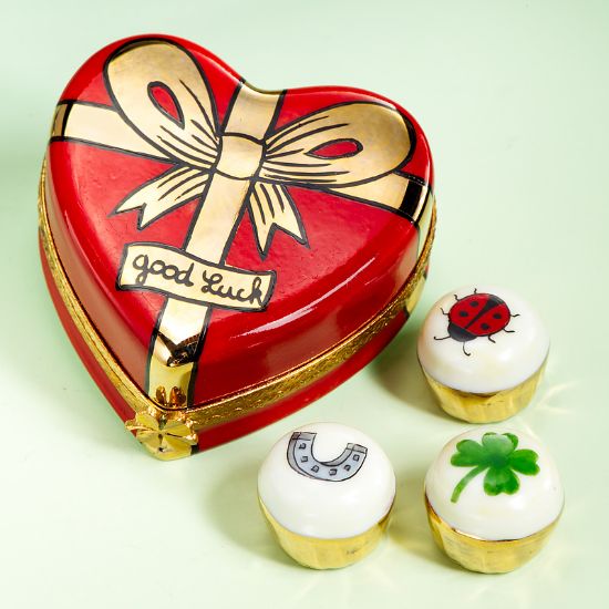 Picture of Limoges Red Good Luck Heart with Truffles Box