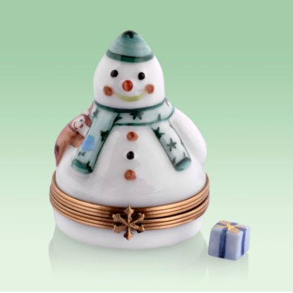 Picture of Limoges Snowman Box with Gift