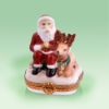 Picture of Limoges Santa with Reindeer and Bell Box 