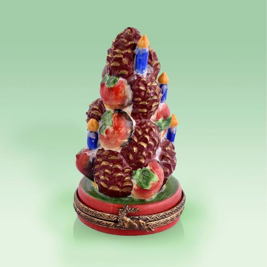 Picture of Limoges Chamart Apples Pinecones and Blue Candle Tree box