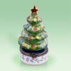 Picture of Limoges Christmas Tree with Colored Lights and Holly Base 