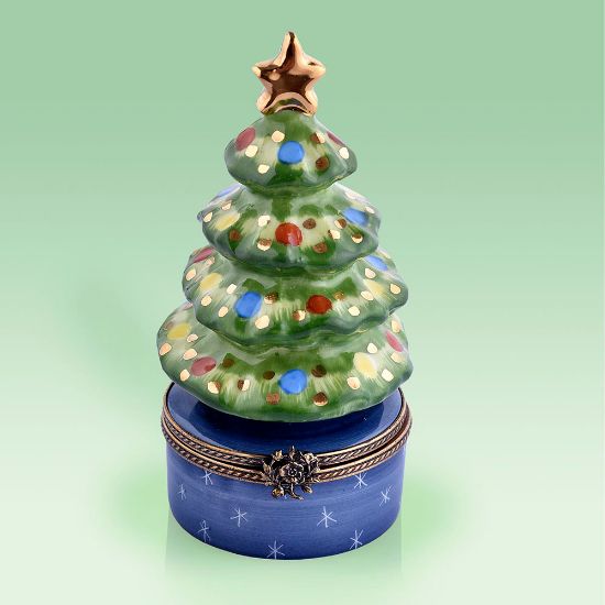 Picture of Limoges Christmas Tree with Blue Base Box