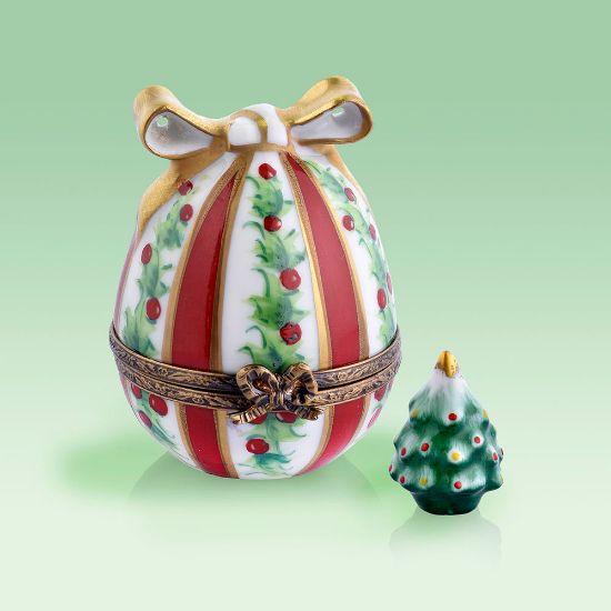 Picture of Limoges Christmas Egg with Tree Box