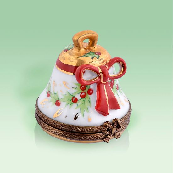 Picture of Limoges Christmas Bell Box with Gold Top Box