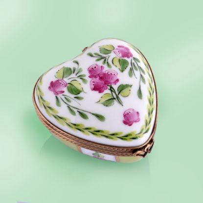 Picture of Limoges Heart with Purple Flowers