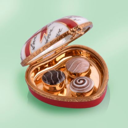 Picture of Limoges Love Chocolate Heart Box with Truffles 