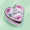 Picture of Limoges "Love Always"  Pink Ribbon Blue Flowers Heart Box